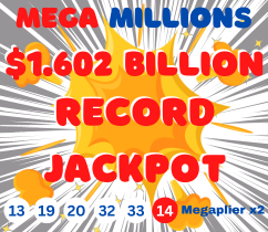 Mega Millions record jackpot - $1.602 BILLION